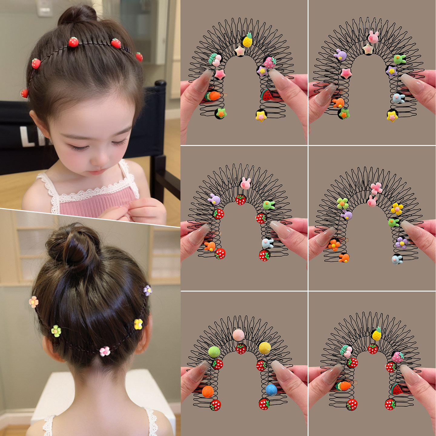 碎发整理神器女儿童前额刘海拉拉发梳发夹女童宝宝后脑勺发卡头饰