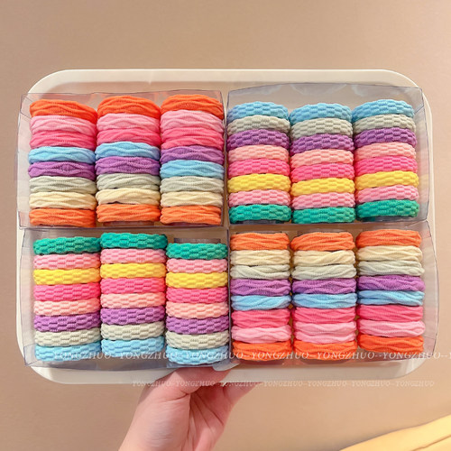 彩色儿童高马尾发绳高弹力不伤发头绳2025新款高端扎头发皮筋发圈