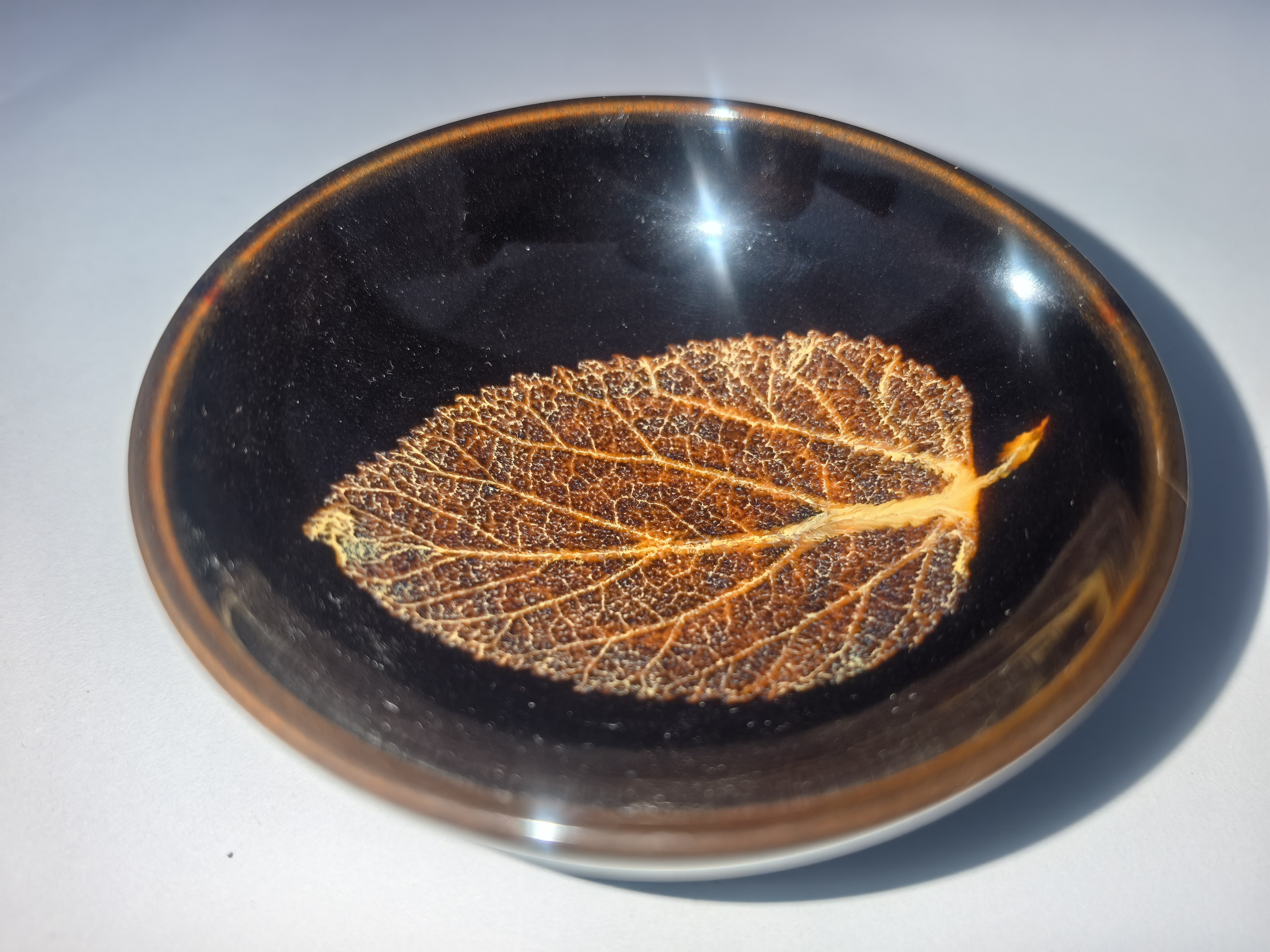 吉州窑纯手工非遗木叶天目盏真实树叶功夫茶盏主人杯单杯轻奢茶碗