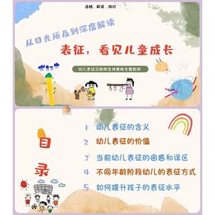 C43幼儿园表徵专题教研ppt模板教师支持策略活动培训课件儿童成长
