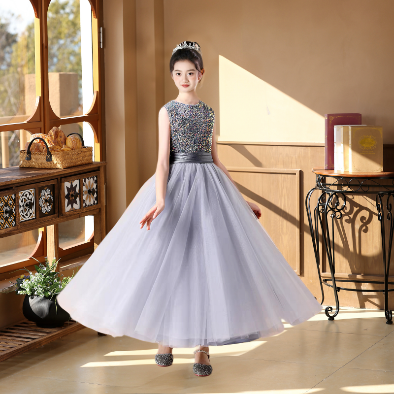 女童钢琴演奏礼服小主持人演出服儿童晚礼服轻奢小众高端公主裙