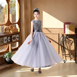 女童钢琴演奏礼服小主持人演出服儿童晚礼服轻奢小众高端公主裙