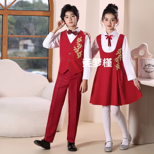 儿童合唱服演出服中小学生红歌比赛大合唱中国风诗歌朗读表演服装