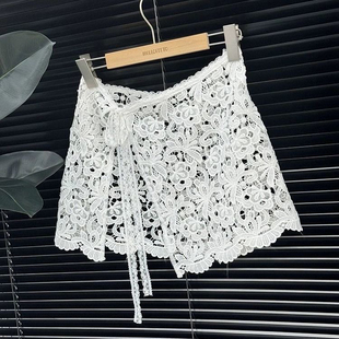 围裙帘屁帘花边裙摆裙帘韩国东大门2025春夏一片式 蕾丝装 饰短款