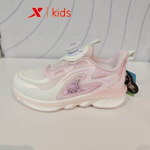 特步儿童鞋675114113008原369女小童2025春季新款可爱网面运动鞋