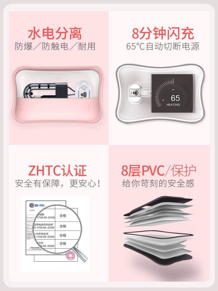 손 따뜻하게 2023 새로운 뜨거운 물병 따뜻한 물병 겨울 충전식 폭발 방지  따뜻한 플러시 소녀를위한