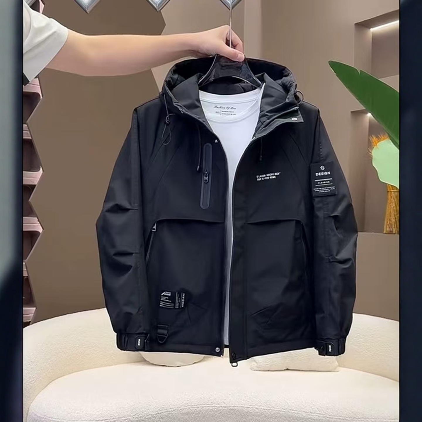 美式百搭连帽防风休闲大口袋夹克