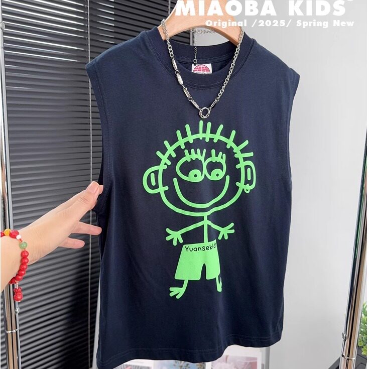 纯棉夏季背心男女款马甲时尚套头坎肩无袖t恤潮牌高端运动打底衫