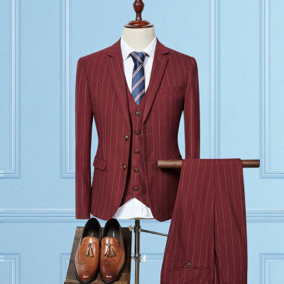 FASHION TEND MENS CASUAL STRIPED SUITS BUSINESS PROFESSIONA