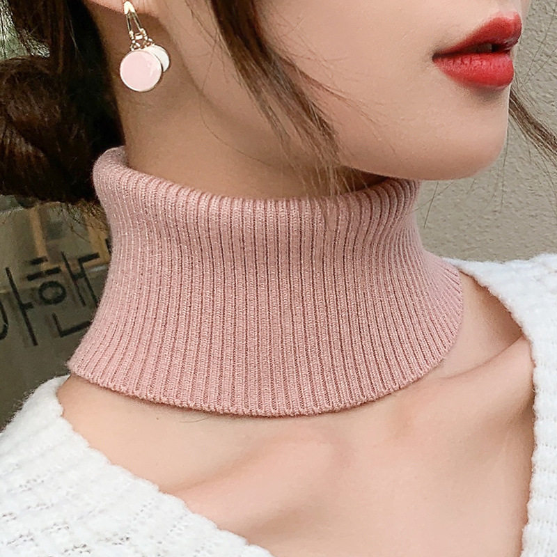 가을 얇은 캐시미어 스카프 여성 풀오버 넥 커버 남성용 다목적 따뜻한 양모 목 보호대 스카프 니트 가짜 칼라