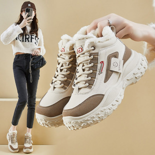 福建晋江品牌女鞋2025秋冬季女士帕拉鞋加绒保暖雪地靴运动休闲鞋