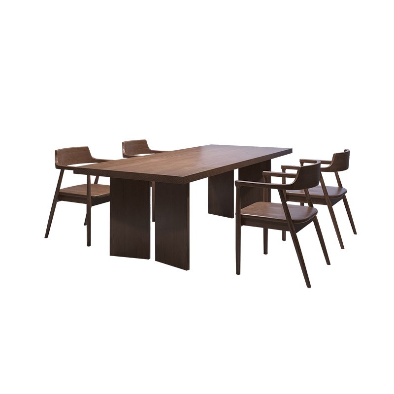 天纵美式书桌实木学习桌客厅学生长条写字桌家用办公椅组合电脑桌