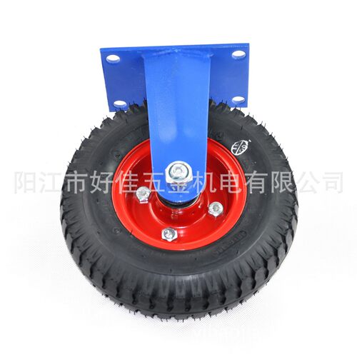 源头工厂产品2.50-4 8寸台湾建大蓝支架平板定向减震降噪充气脚轮