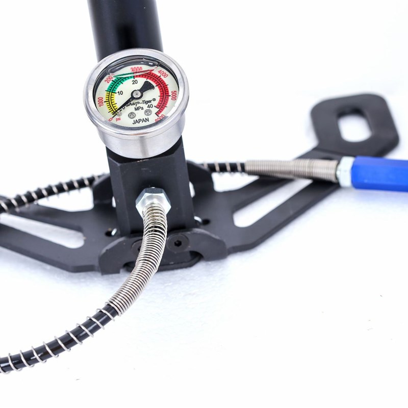 厂家直销手动高压打气筒30mpa 四级压缩折叠大表4500psi/6000psi