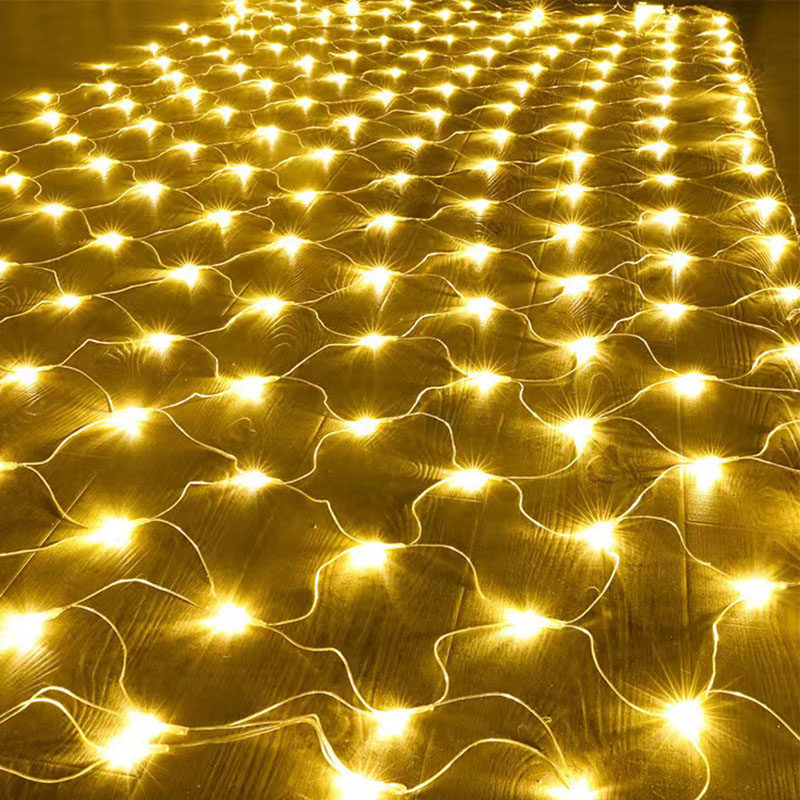 LED网灯彩灯闪灯高亮防水网状灯户外渔网灯庭院浪漫过年圣诞装饰