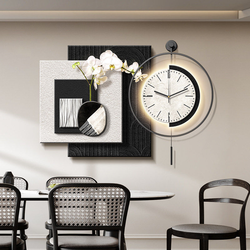 简约餐厅装饰画黑白高级感