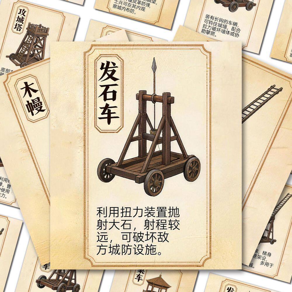 古代作战装备三国时期的兵器攻城器械兵阵介绍贴纸古代历史文化贴