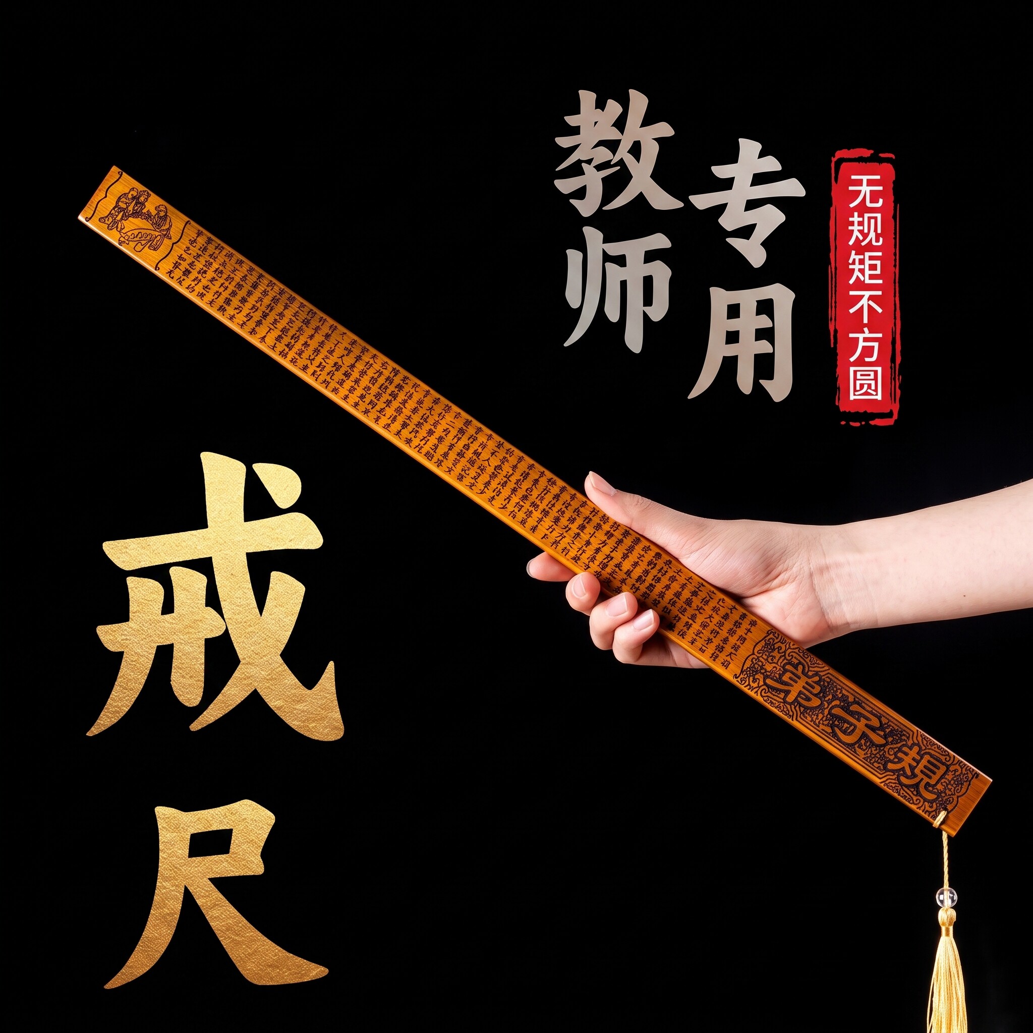 戒尺家用弟子规劝学藤条棒竹制图片