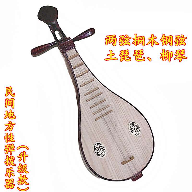 两弦九品柳琴土琵琶地方性民间票友业余练习弹拨伴奏道具自产