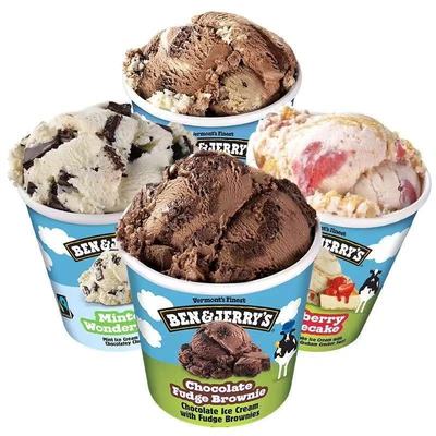 Ben&Jerry's本杰瑞巧克力冰淇淋桶进口雪糕冰激凌