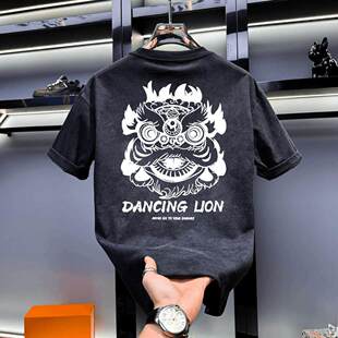 出口外贸折扣奥特莱斯专柜撤回纯棉扎染短袖 T恤男女卡通印花上衣