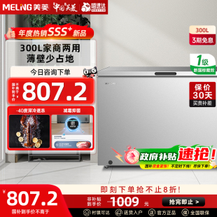 美菱300升星砂银PPM精钢内胆薄壁减霜抑菌冰柜冷柜BC 300DTCLA