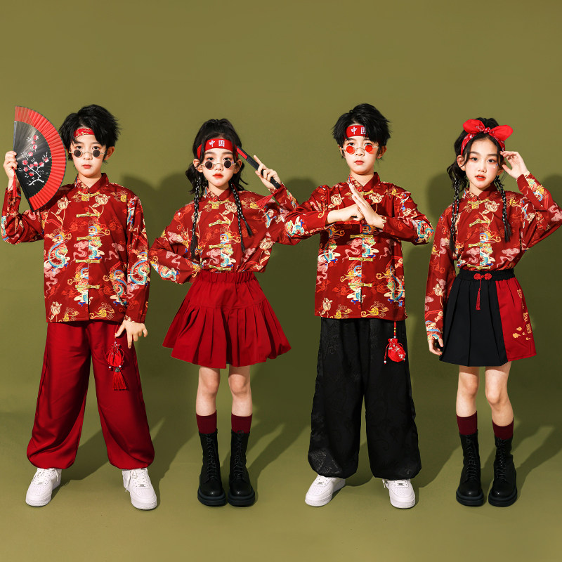 儿童元旦喜庆合唱服中国风