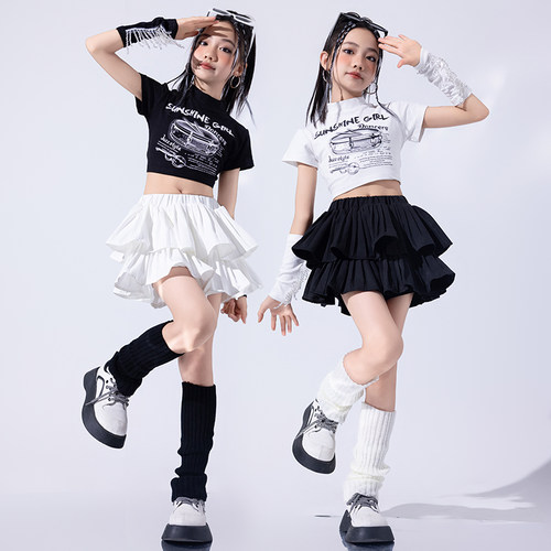 女童爵士舞服装潮酷女孩时髦模特走秀街舞潮服女团夏季jazz演出服