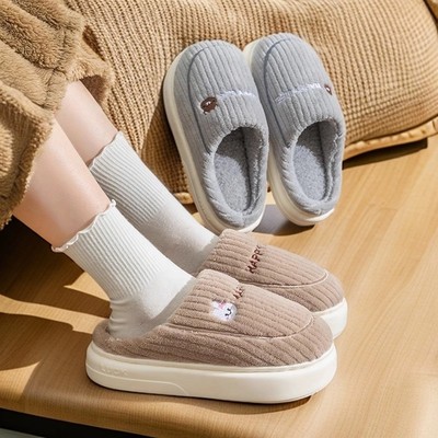 保暖棉拖鞋女士冬季新款情侣室内家居家用加厚底毛毛绒棉拖男冬天