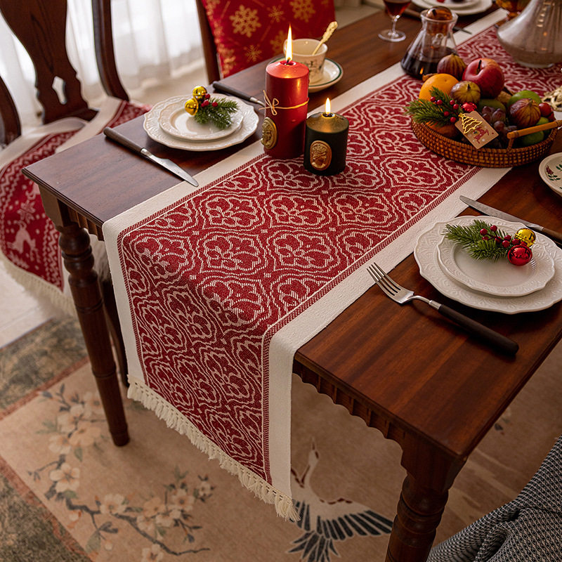 北欧风棉麻流苏色织提花工艺隔水桌旗餐垫家用餐桌斗柜桌旗,居家布艺,桌旗,淘宝优惠券,粉丝福利购,淘宝优惠卷