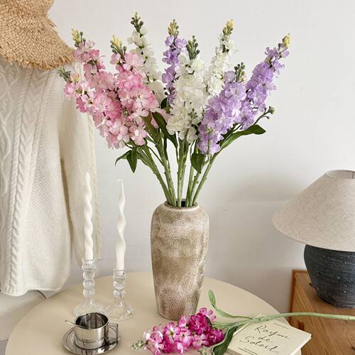 紫罗兰大飞燕草仿真花风信子客厅装饰摆件假花酒店婚庆造景装饰花