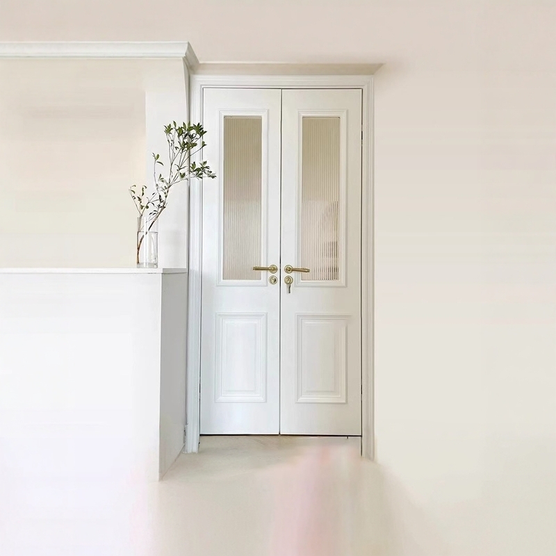 实木对开门卧室门法式玻璃门