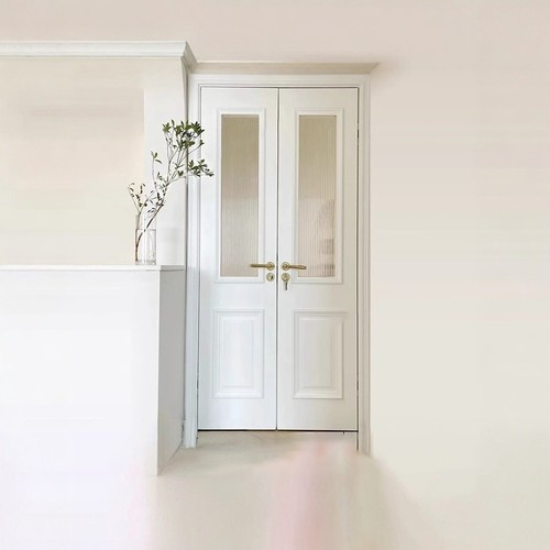 实木对开门卧室门法式玻璃门