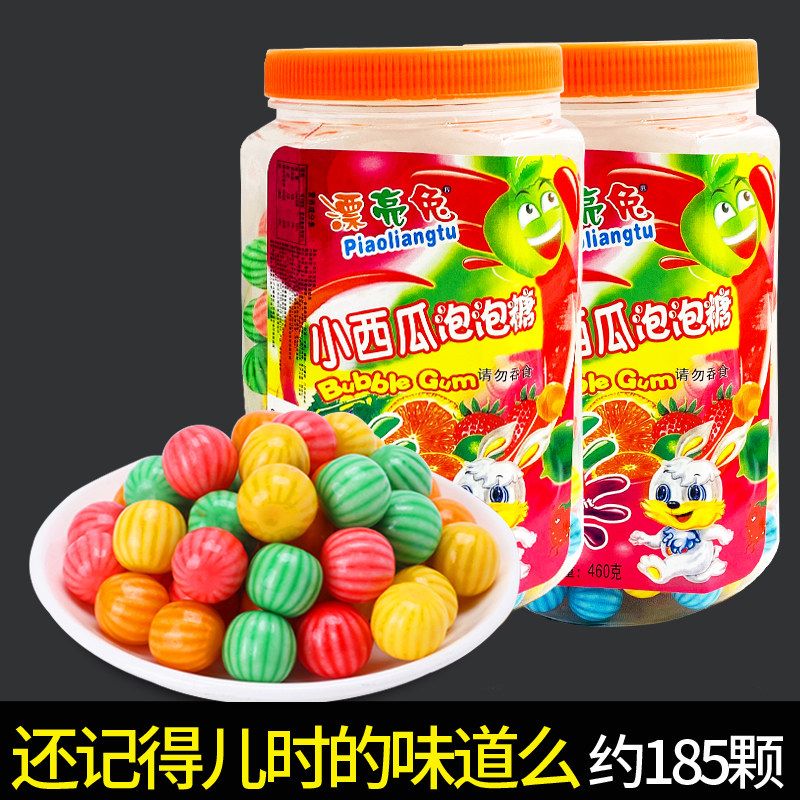 彩色西瓜泡泡糖空夹心造型儿童零食果味泡泡糖可吹泡泡怀旧小糖果