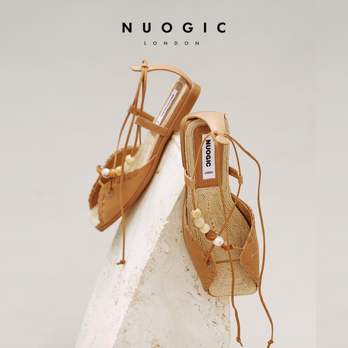 NUOGIC南法风系带串珠绑带凉鞋