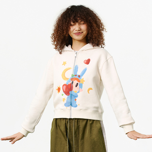 Melting Sadness MTSS手绘数码印花连帽卫衣外套 2025年秋