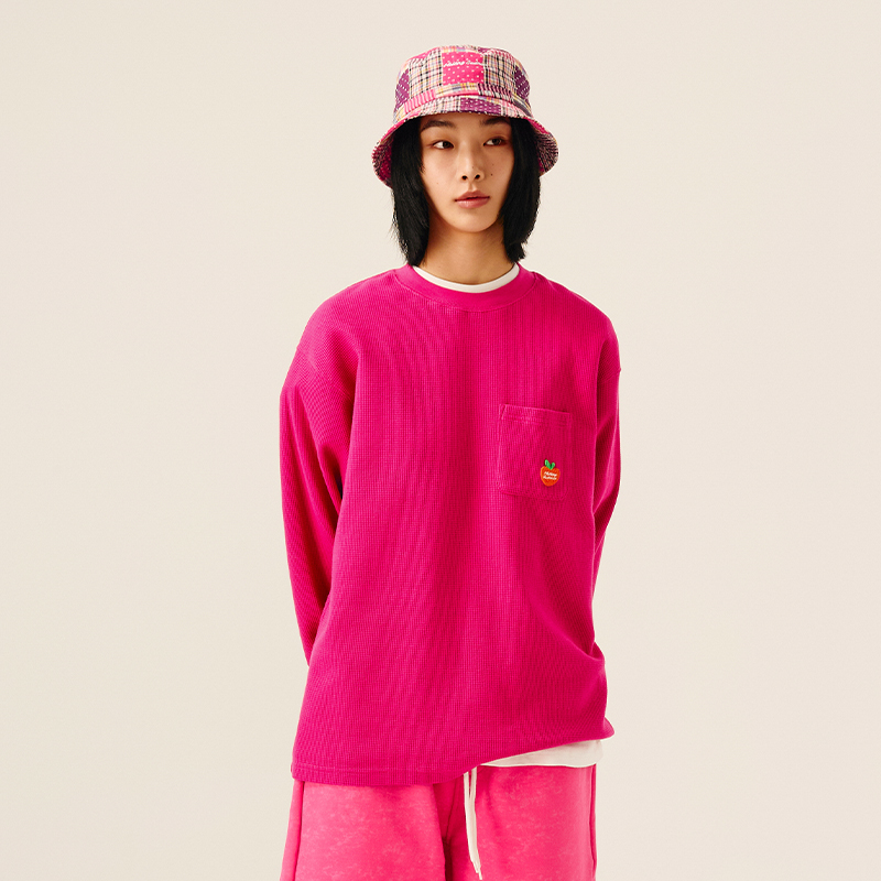 Melting Sadness【春季新品】25年华夫格刺绣标长袖T恤情侣款