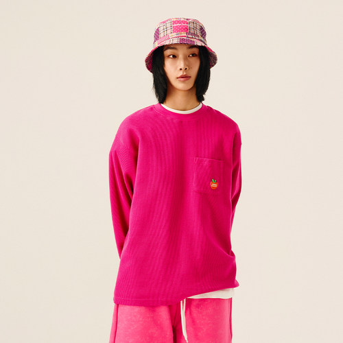Melting Sadness【春季新品】25年华夫格刺绣标长袖T恤情侣款