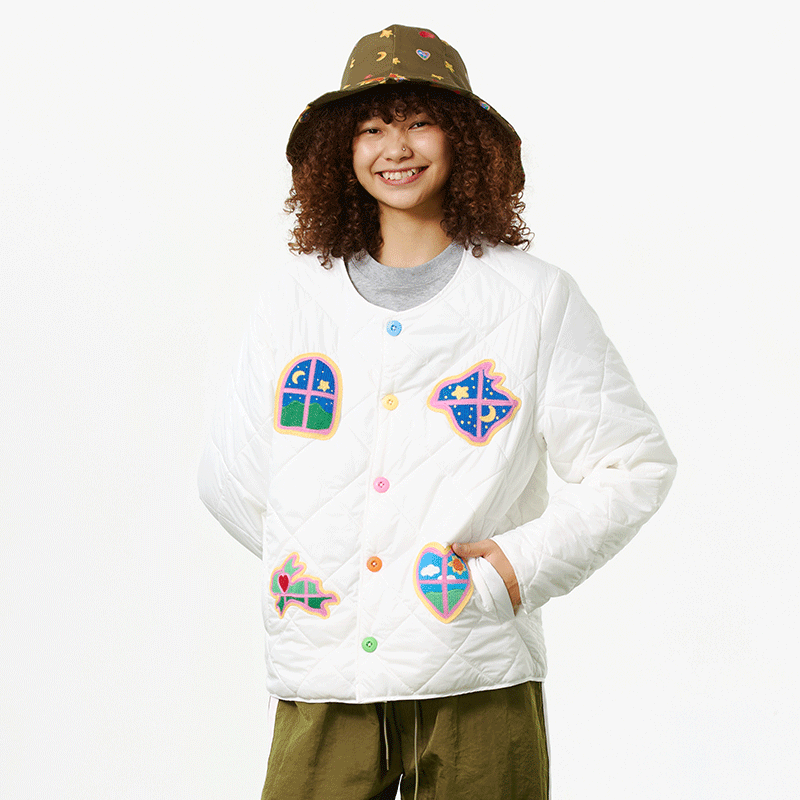 Melting Sadness MTSS亮面绣章棉服 2025年秋