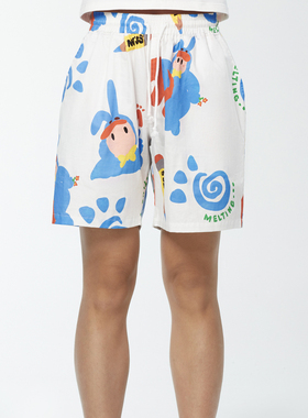 Melting SadnessKaroro满印休闲短裤春夏季纯棉五分裤