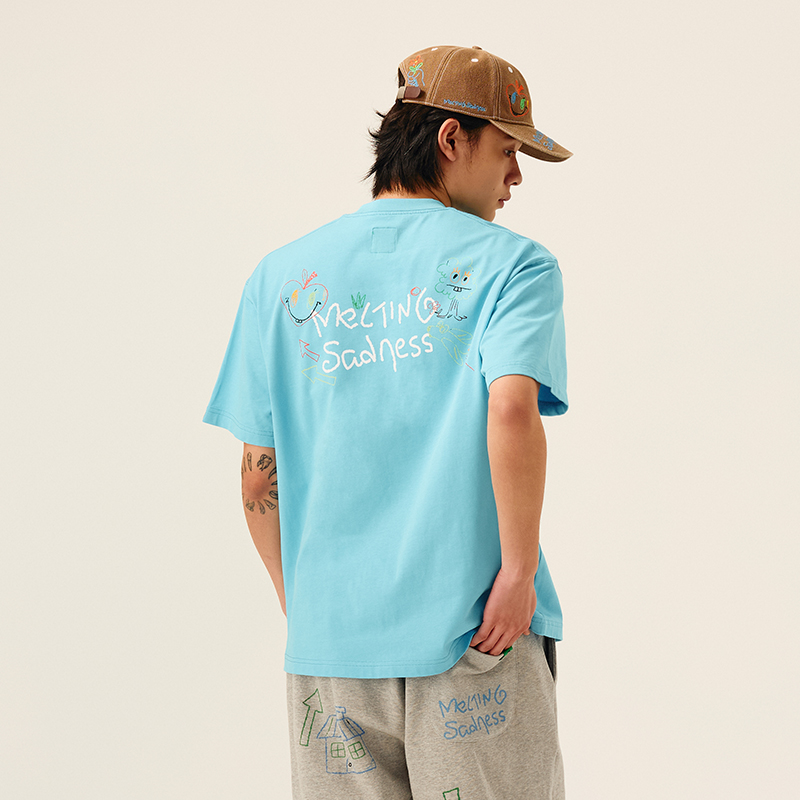 Melting Sadness【春季新品】彩色涂鸦短袖T恤情侣穿搭250g