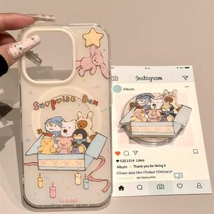 西多士jellycat礼盒小动物摇摇乐磁吸支架适用苹果16手机壳iPhone15/14