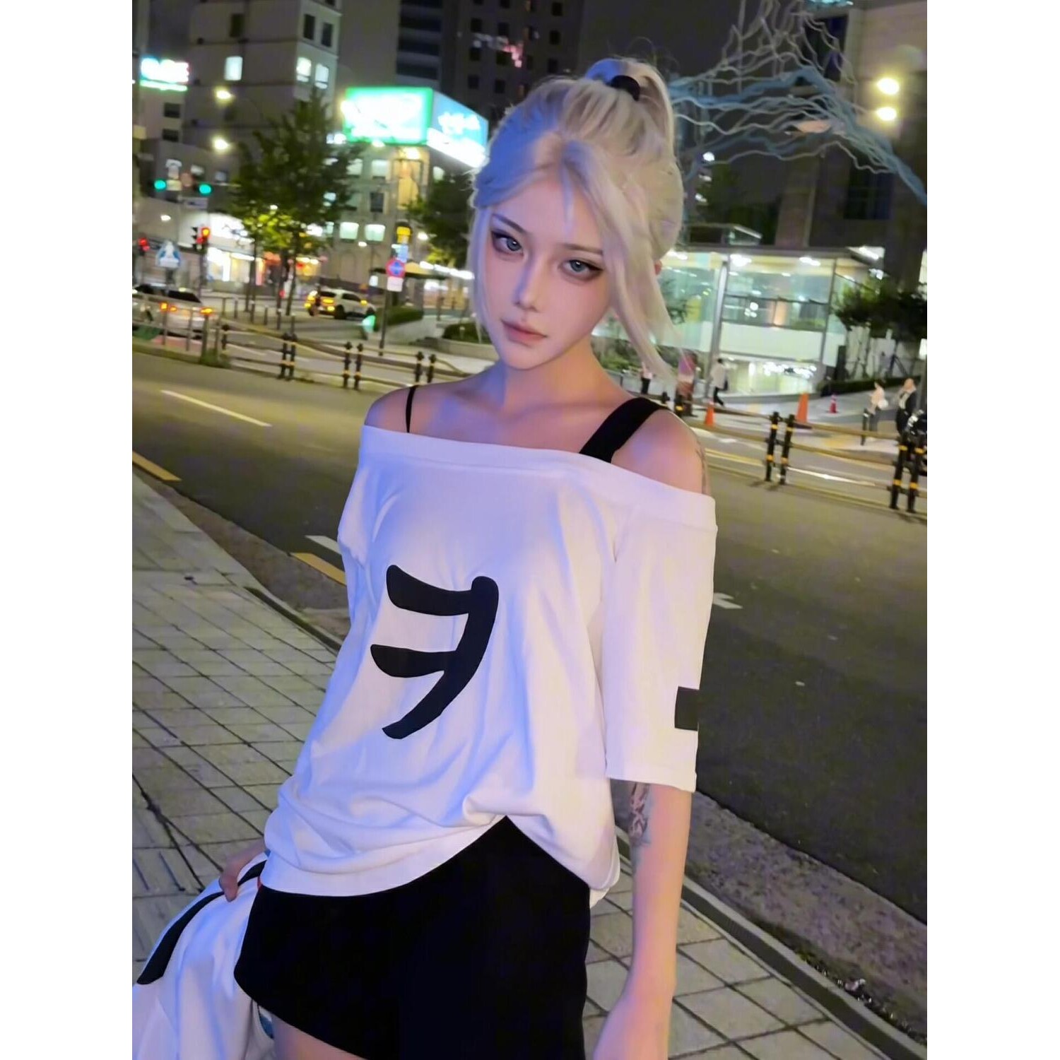 无畏契约捷风同款单肩T恤女夏季Cosplay男装/