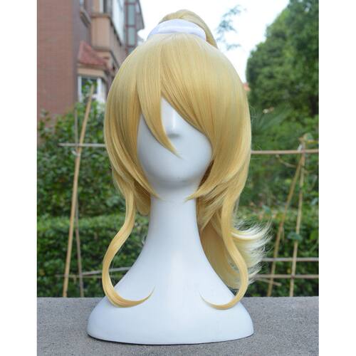 Love Live!绚濑绘里cos假发 分体马尾cosplay假毛+白色发圈玫瑰网