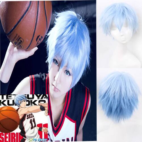 黑子的篮球 黑子哲也cos冰蓝色短假发渐变 冈崎真一 Diva F Kaito