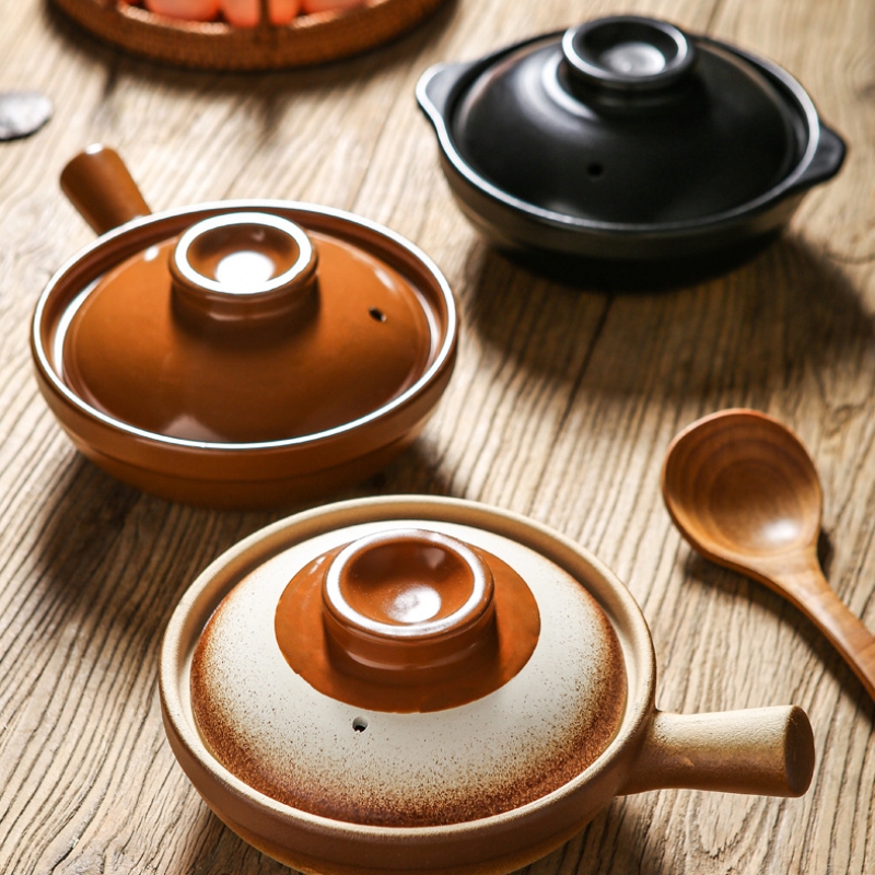 天戈砂锅罗妈同款单柄土砂锅老式干烧煲仔饭传统粗陶小沙煲单人锅