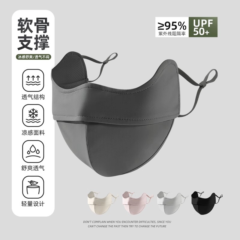 冰丝防晒口罩女防紫外线全脸3D