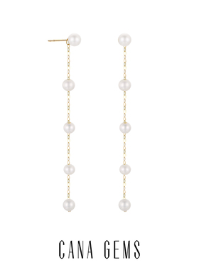 CANA GEMS PD0294 18K金小珍珠满天星耳环轻奢高级感淡水珍珠耳环