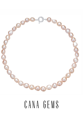 CANA GEMS 橘色巴洛克淡水珍珠项链 小众轻奢高级感锁骨链 PD0392