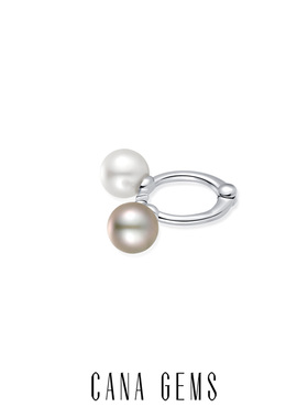CANA GEMS PD0660 双色珍珠耳夹（单只） 简约气质百搭耳饰